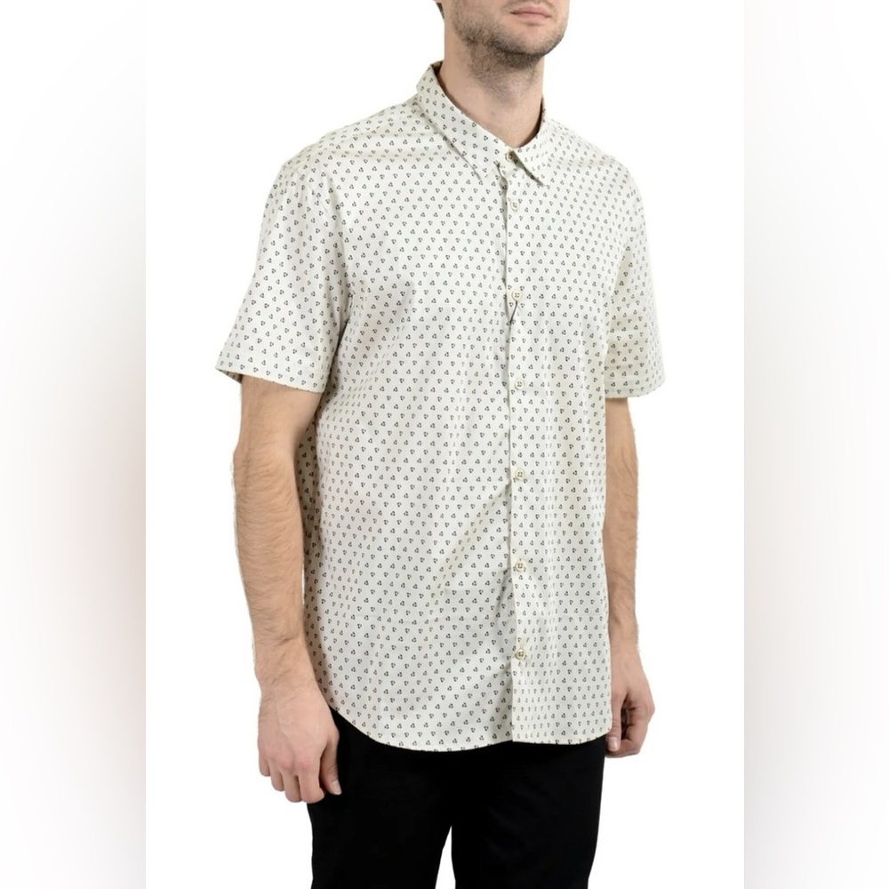 John Varvatos Cream and Black Patterned Shirt - Picture 2 of 7